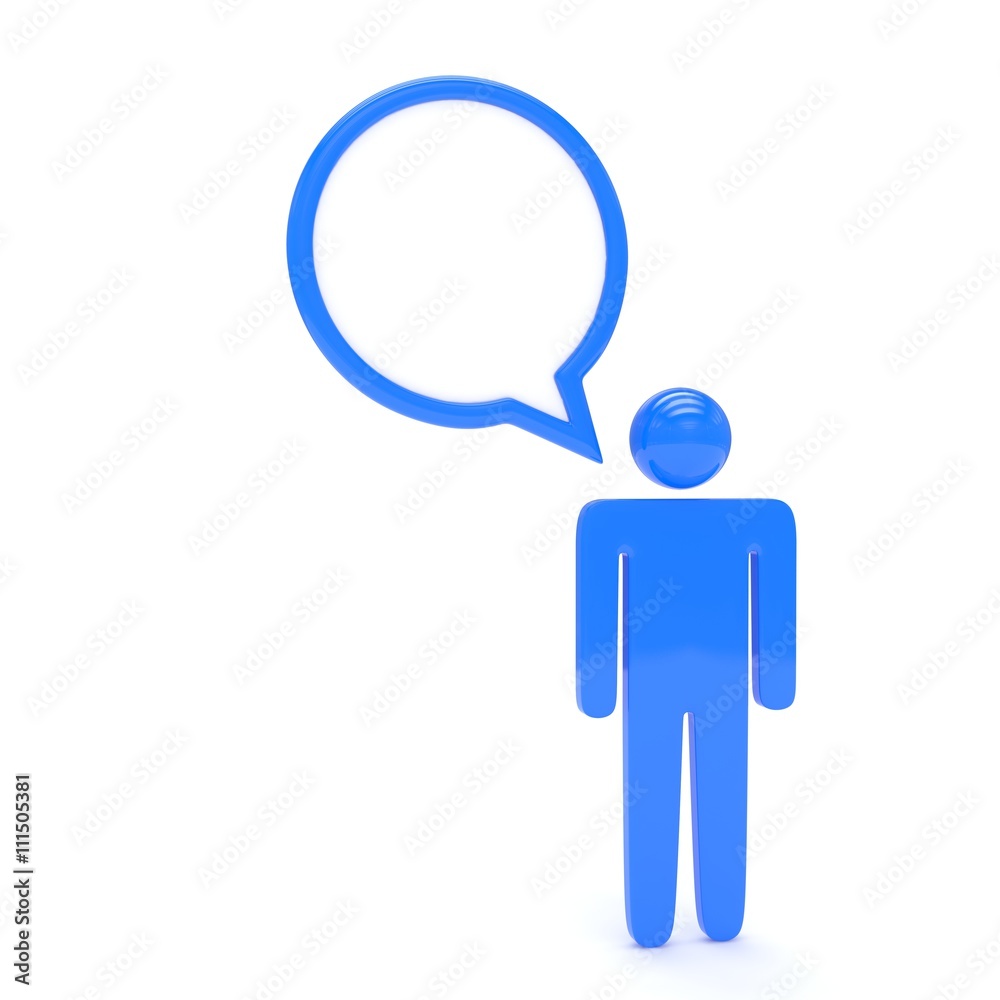 3d man with talk bubbles isolated over a white background. 3d rendering. 3d man with talk bubbles isolated over a white background. 3d rendering.