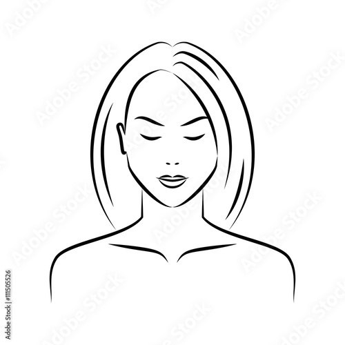 Hand drawn female face