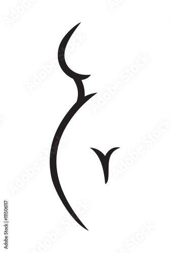 Sketch of woman naked body