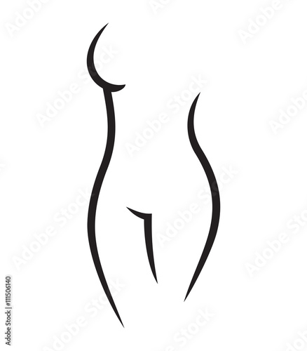 Sketch of woman naked body