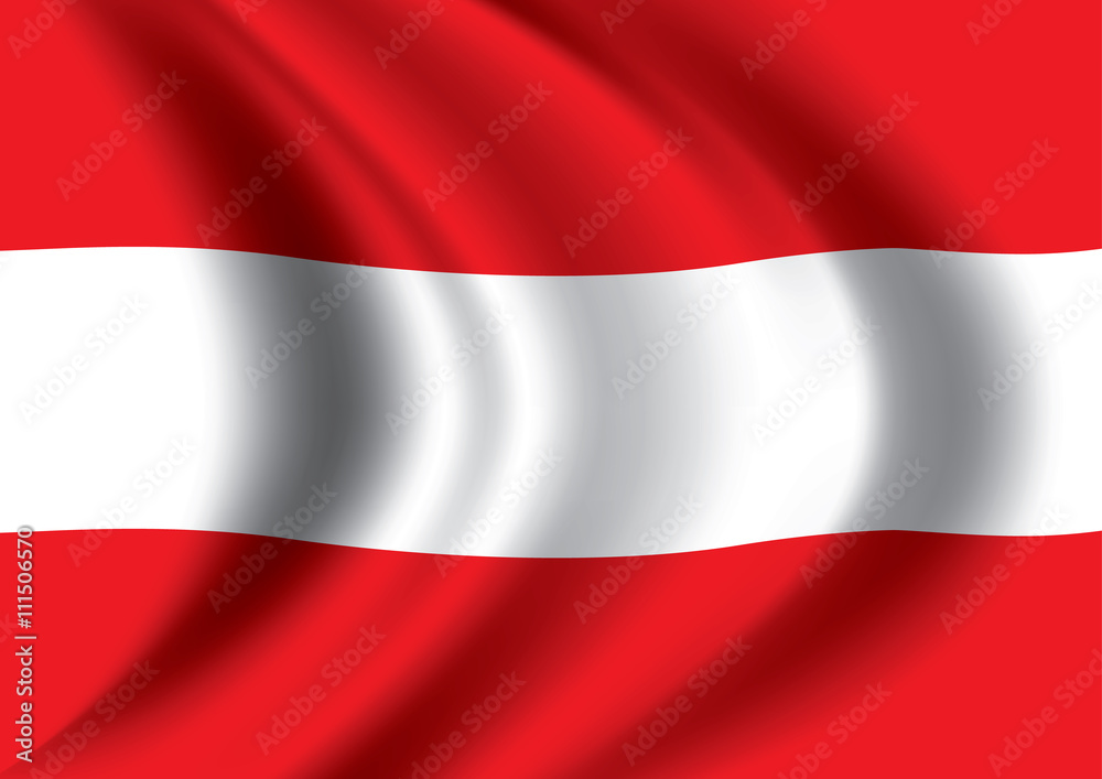 Vector Austria flag blowing in the wind Vector Austria flag blowing in the wind