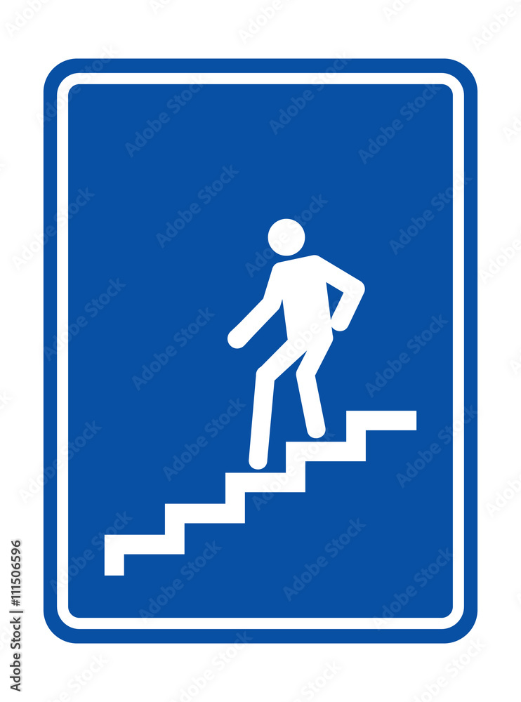 Man on Stairs going down symbol Man on Stairs going down symbol