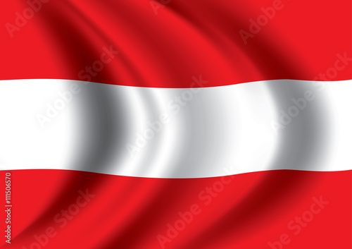 Vector Austria flag blowing in the wind