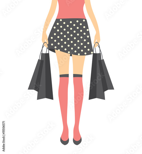 Shopping girl vector illustration