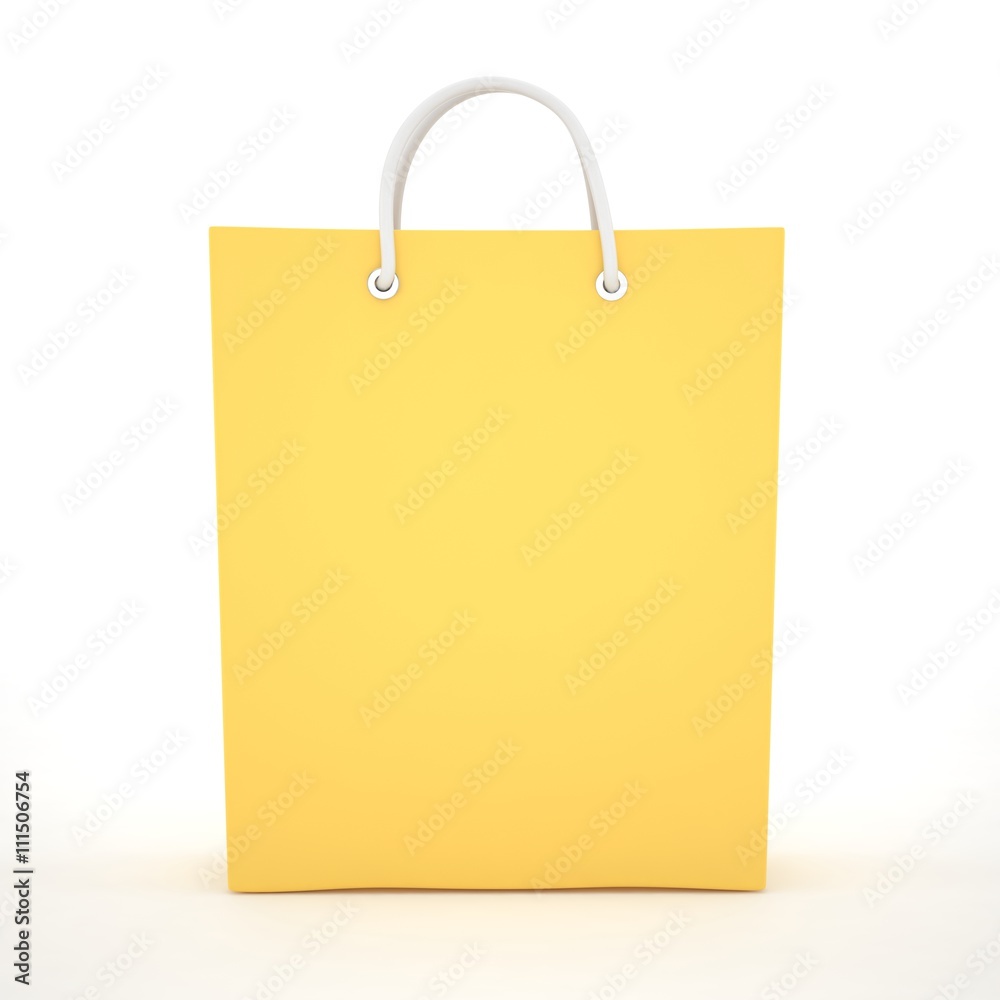 Paper Shopping Bag isolated on white background. 3d rendering. Paper Shopping Bag isolated on white background. 3d rendering.