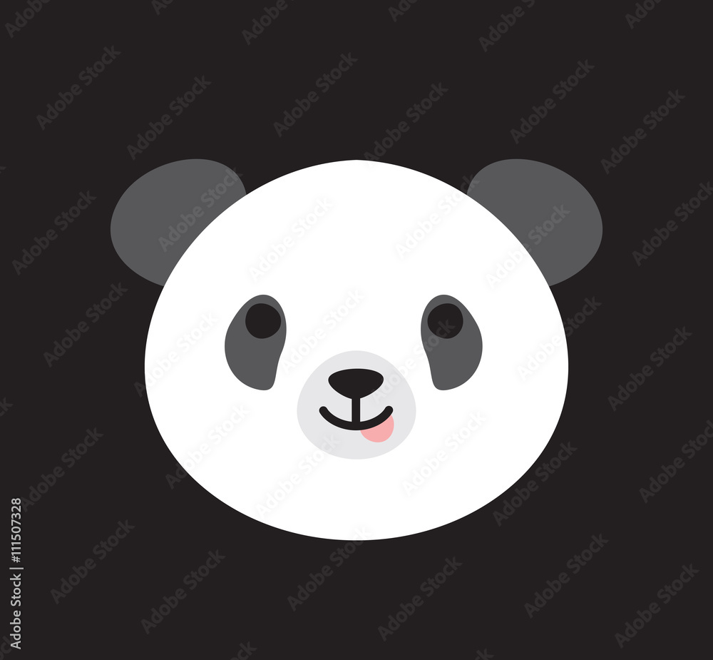 Panda cartoon head vector icon