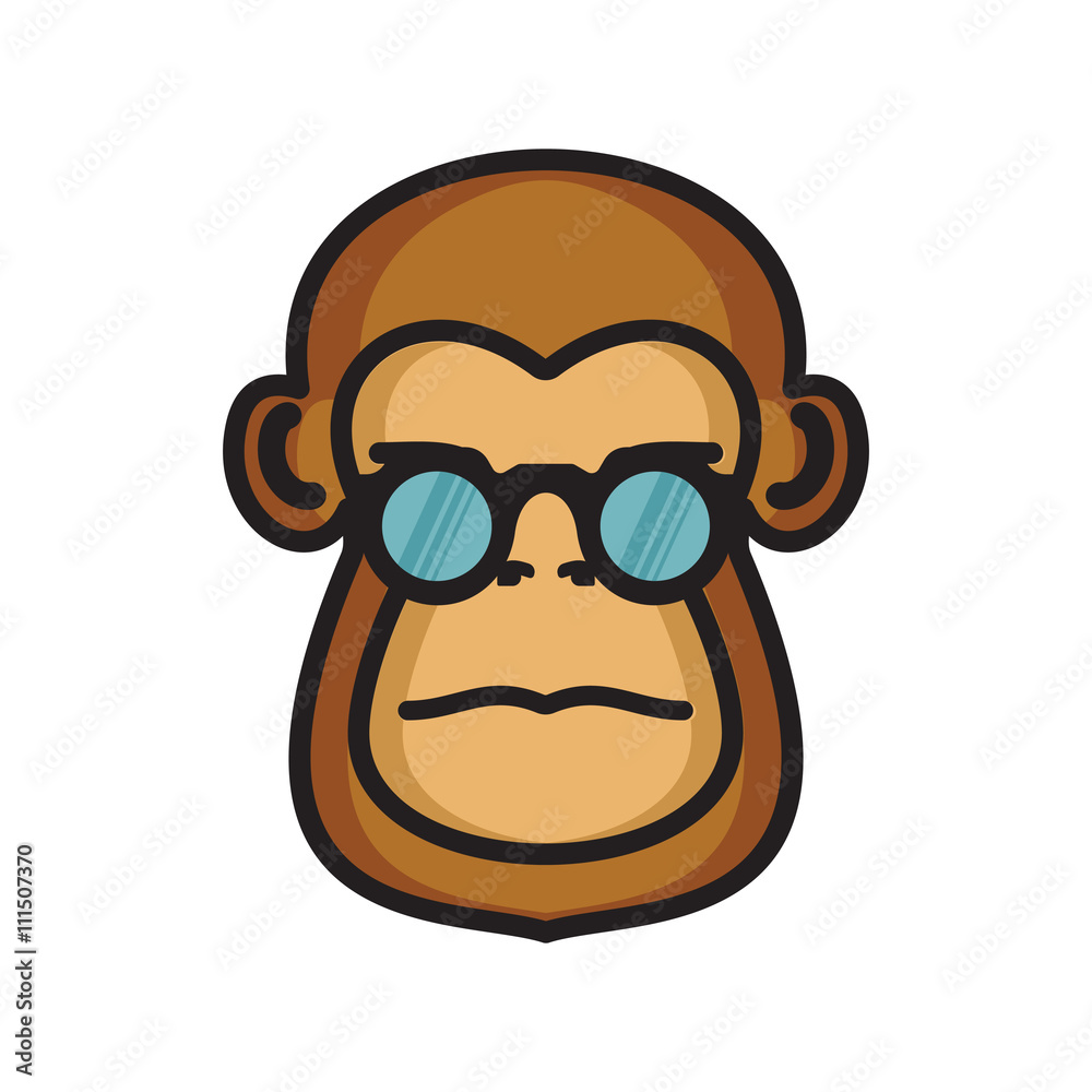 Monkey with sunglasses vector icon Monkey with sunglasses vector icon