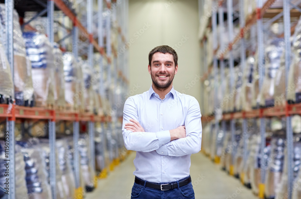 happy man at warehouse happy man at warehouse