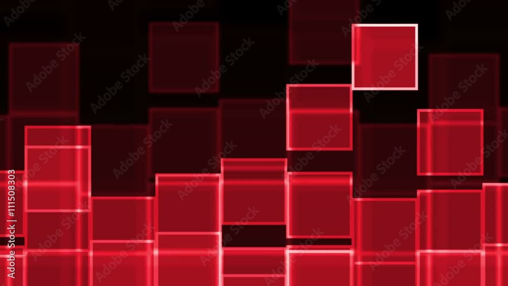 Seamless looping background animation with red falling square frames and dark background Seamless looping background animation with red falling square frames and dark background