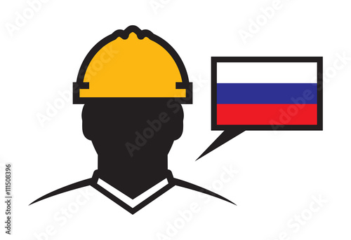 Russian contractor vector icon