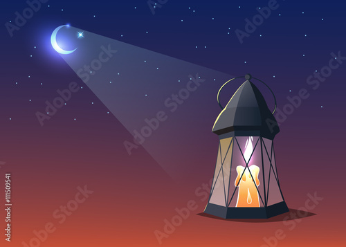 illuminated colorful ramadan lantern