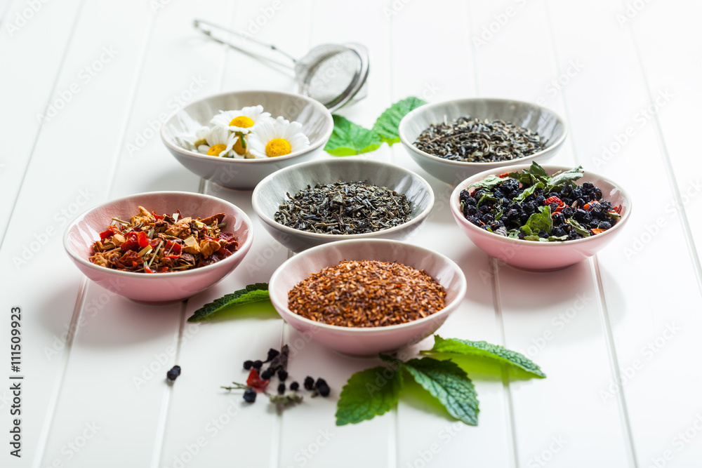 Assortment of dry tea Assortment of dry tea