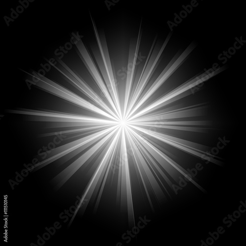 Black and white light sunburst background.