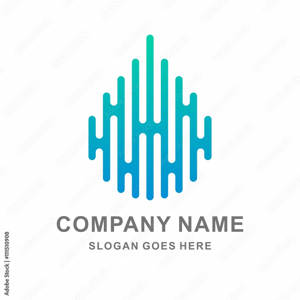 Water Drop Line Vector Logo Template Water Drop Line Vector Logo Template