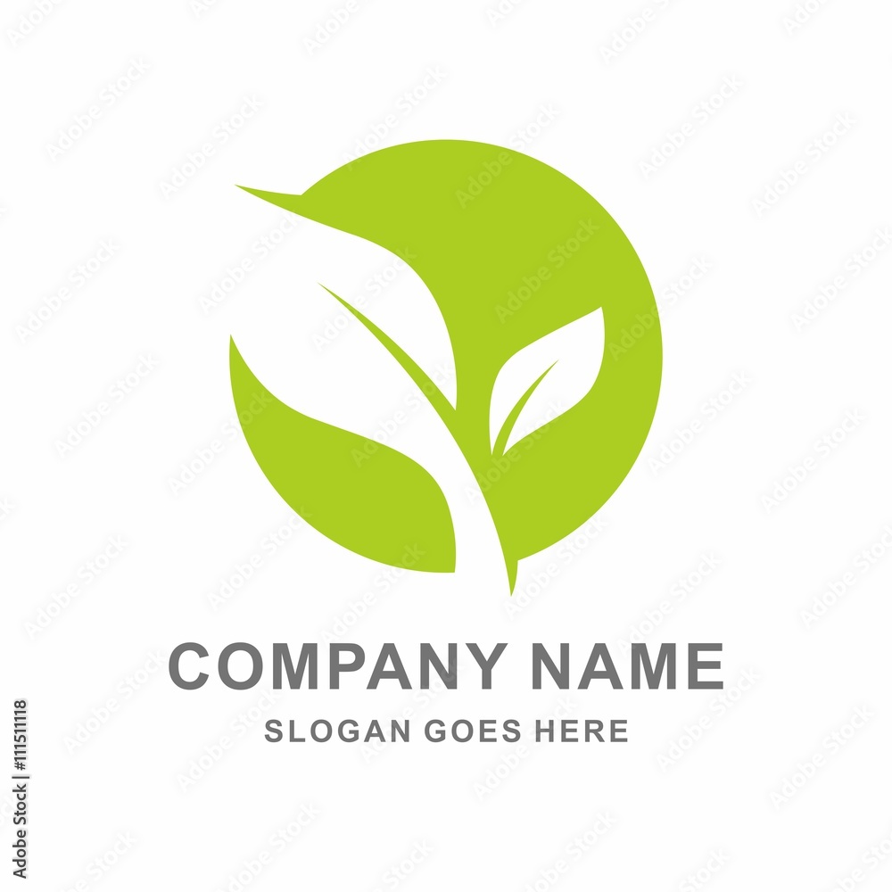 Organic Farm Green Plant Vector Logo Template Organic Farm Green Plant Vector Logo Template