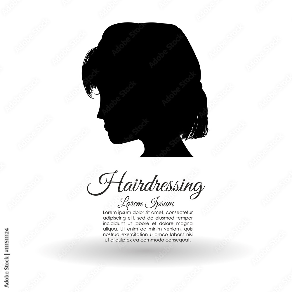 Hair salon design. Hairdressing icon. , vector silhouette style