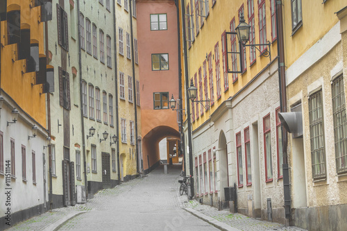 Narrow Street in Old Town (Gamla Stan) of Stockholm, Sweden © Curioso.Photography