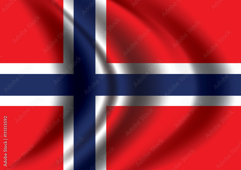 Vector Norway flag blowing in the wind Vector Norway flag blowing in the wind