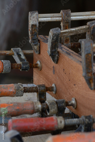 Clamps at a boatyard