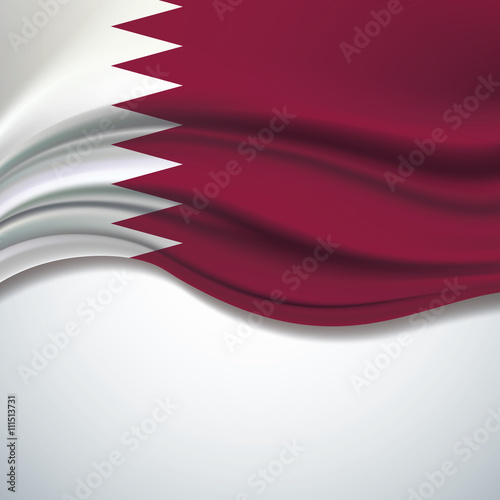 Vector of  Qatar flag blowing in the wind.