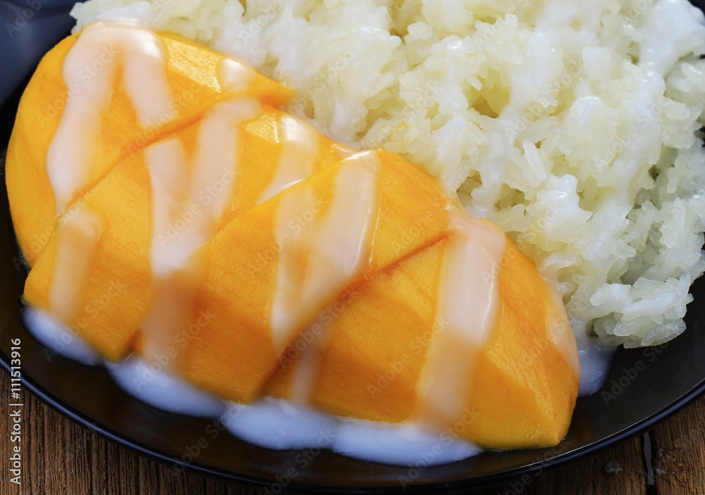 Thai dessert, Mango with sticky rice Thai dessert, Mango with sticky rice