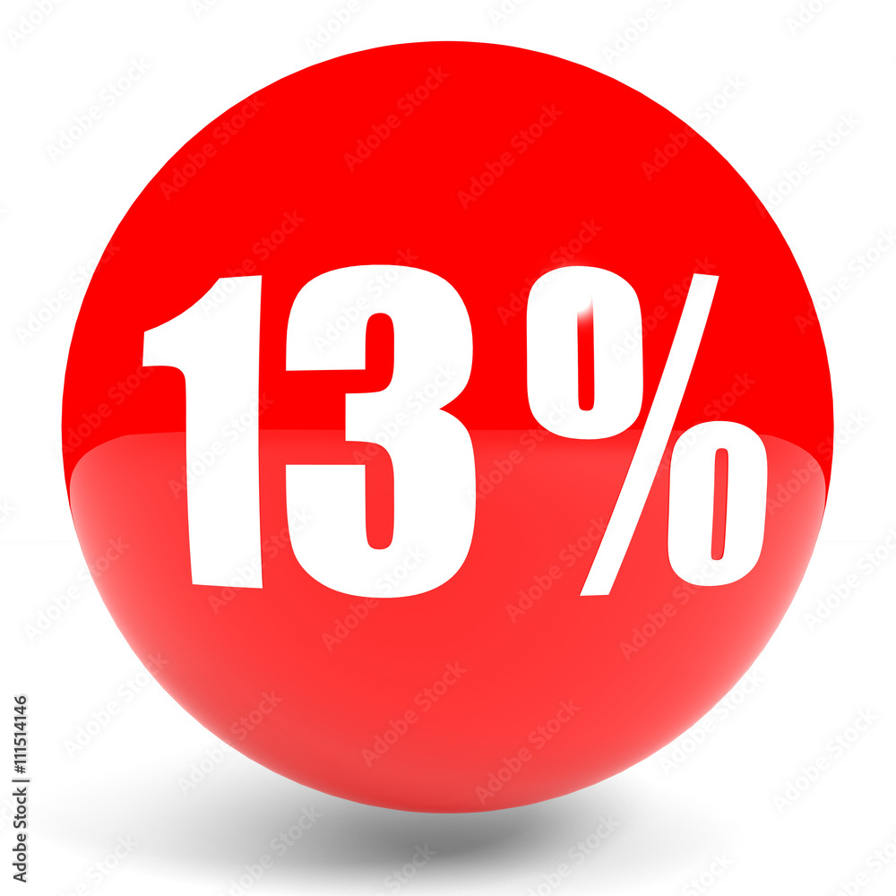 Discount 13 percent off. 3D illustration. Discount 13 percent off. 3D illustration.