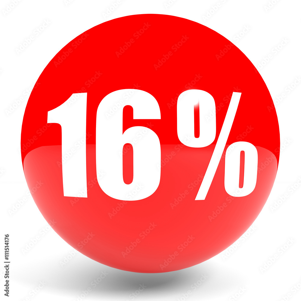 Discount 16 percent off. 3D illustration. Discount 16 percent off. 3D illustration.