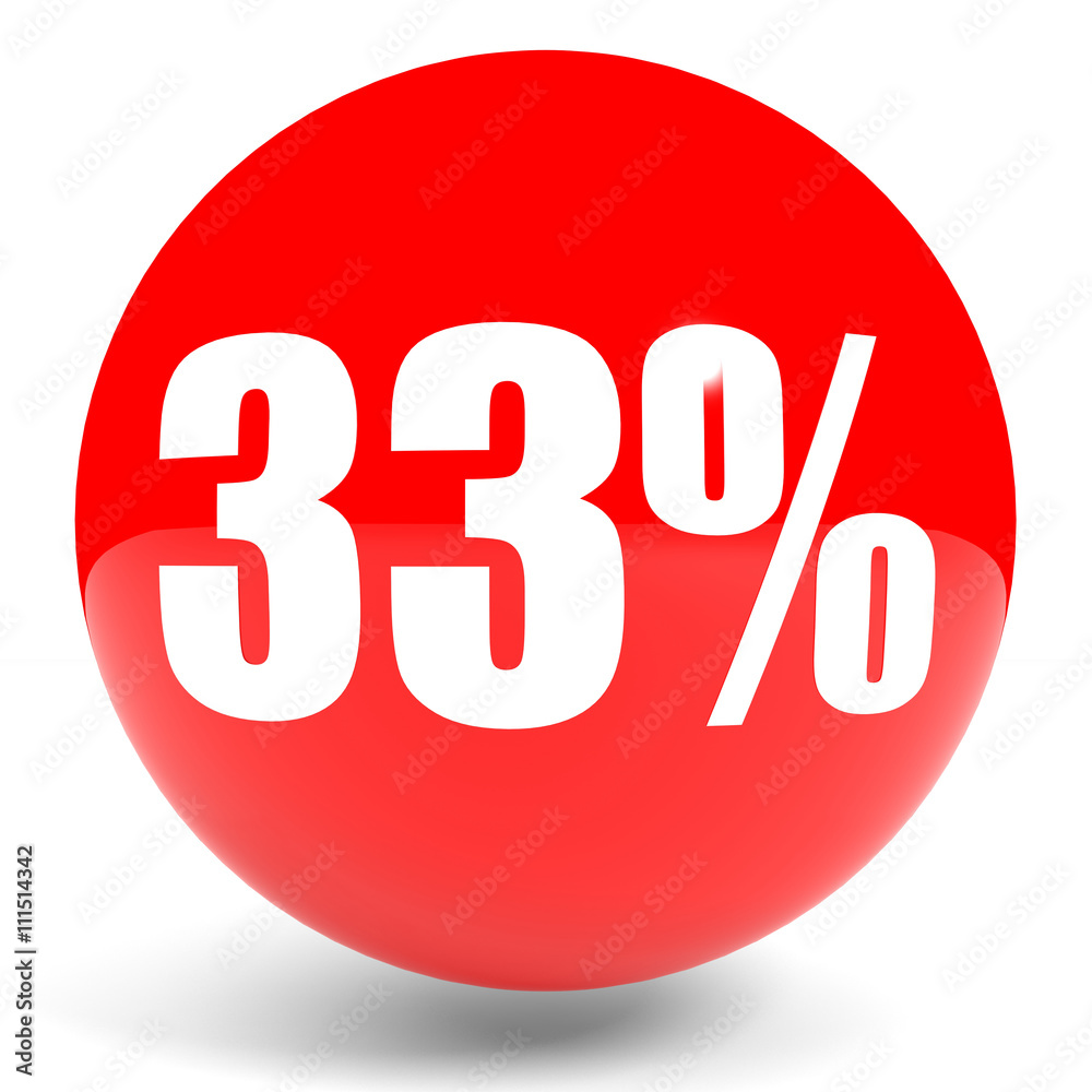 Discount 33 percent off. 3D illustration. Discount 33 percent off. 3D illustration.