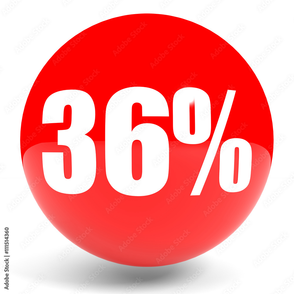 Discount 36 percent off. 3D illustration. Discount 36 percent off. 3D illustration.