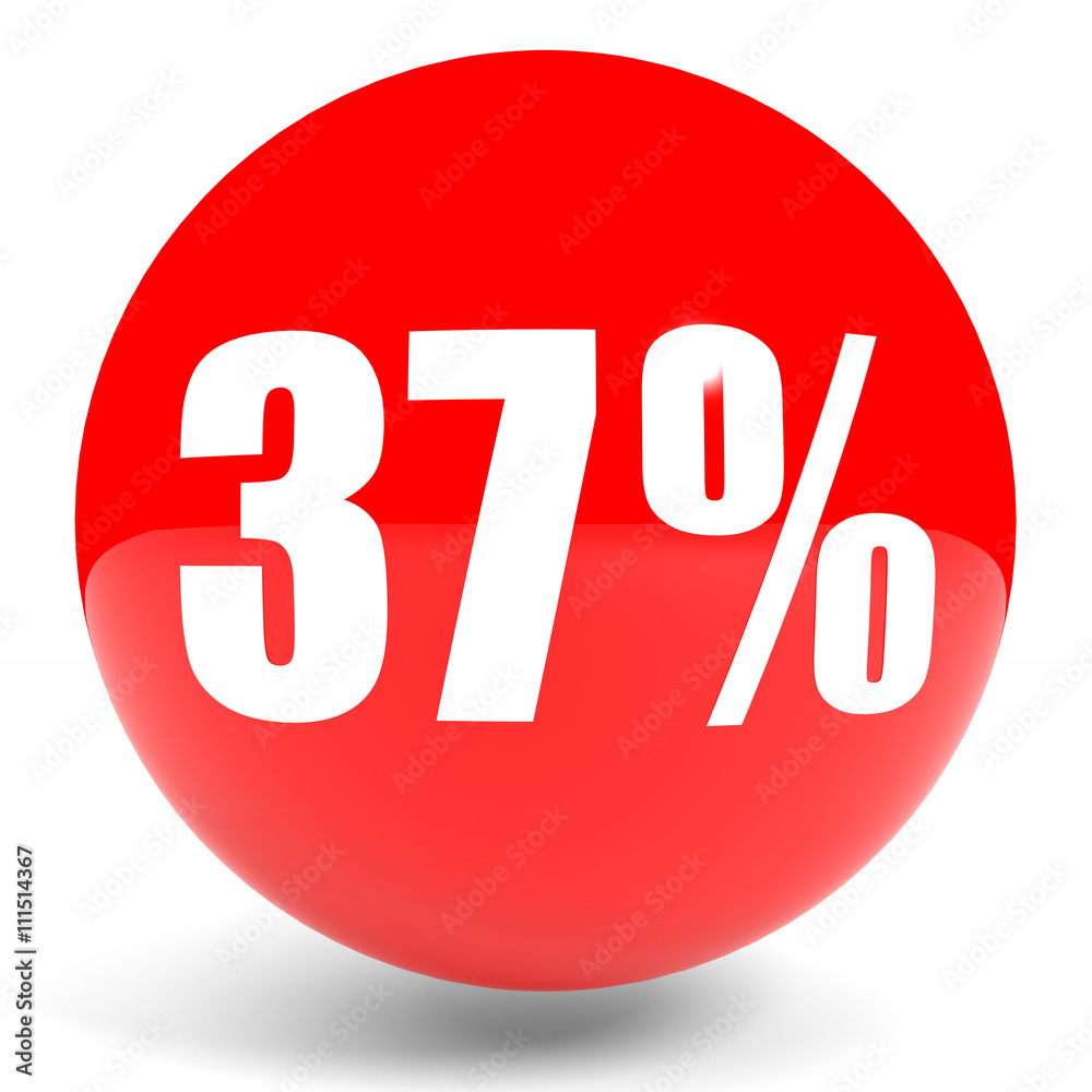 Discount 37 percent off. 3D illustration.