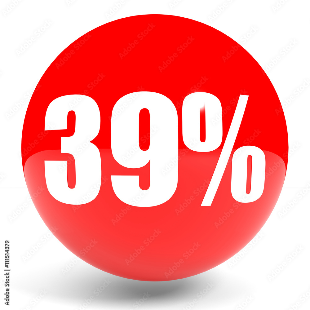 Discount 39 percent off. 3D illustration. Discount 39 percent off. 3D illustration.