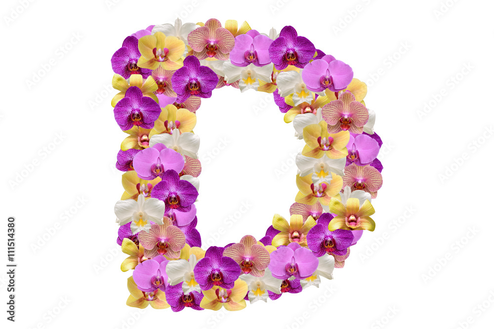 Letter d made of flowers