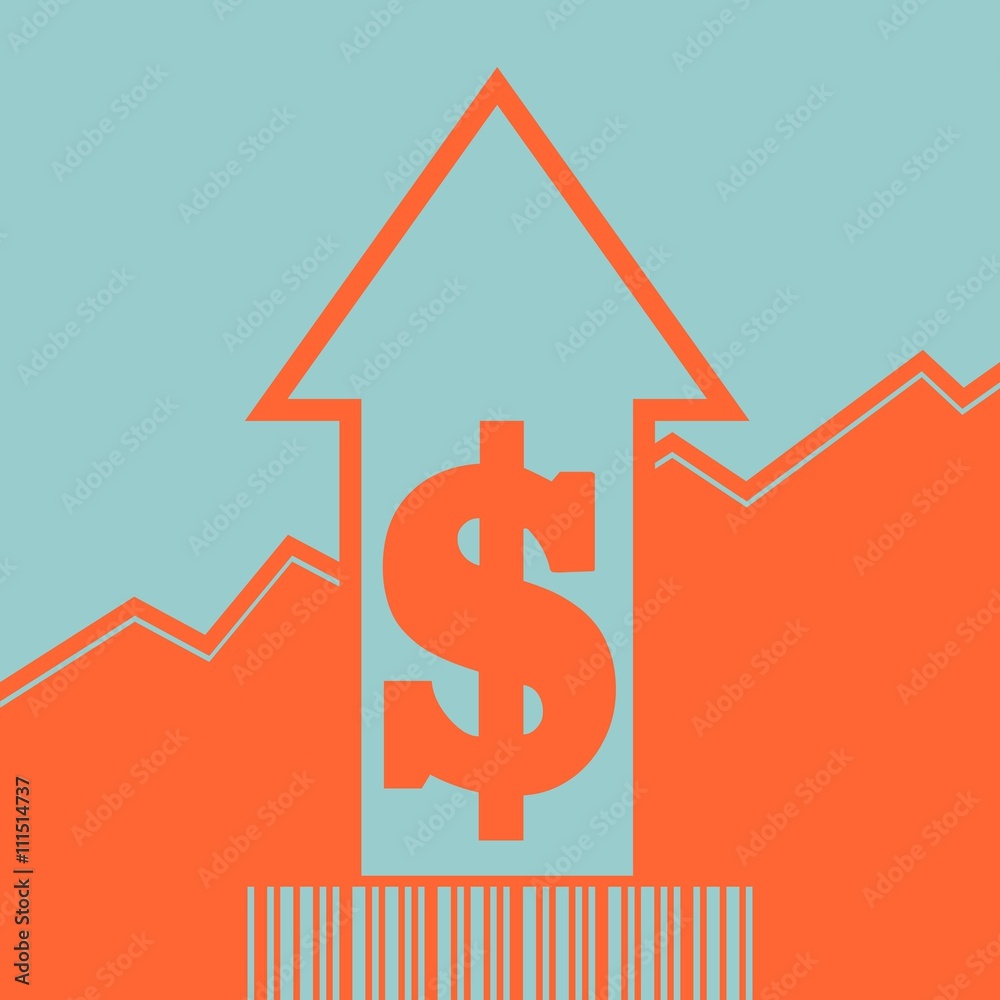 Sale grow up arrow and bar code Sale grow up arrow and bar code