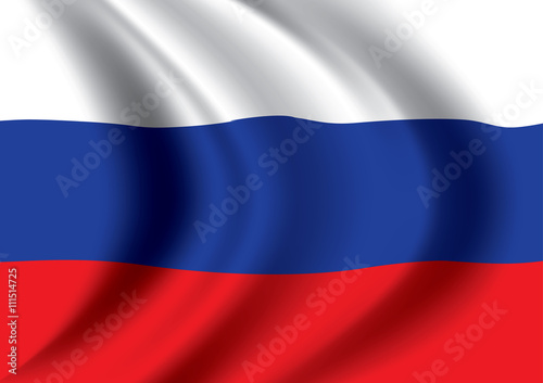 Vector Russia flag blowing in the wind