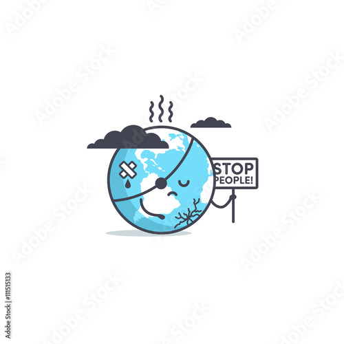 Illustration Sad earth