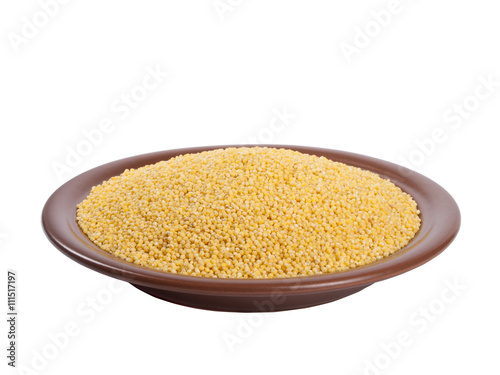 Heap of millet on plate