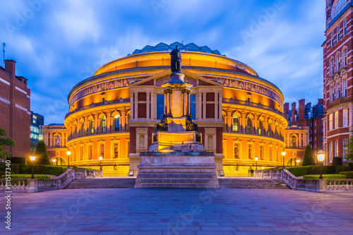Illuminated Royal Albert Hall, London, England, UK at night photo