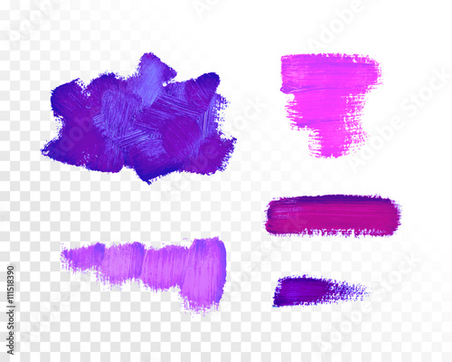 Purple oil paint set. Vector