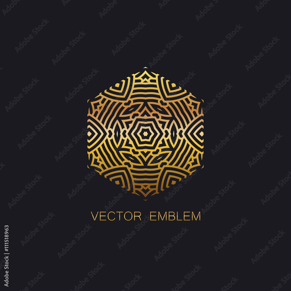 art-deco golden emblem