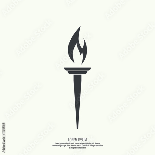 Vector icon of  torch.