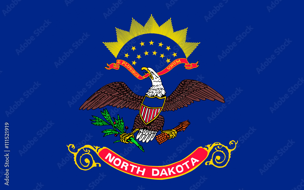 Obraz premium Flag of North Dakota, USA