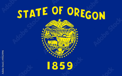 Flag of Oregon, USA photo