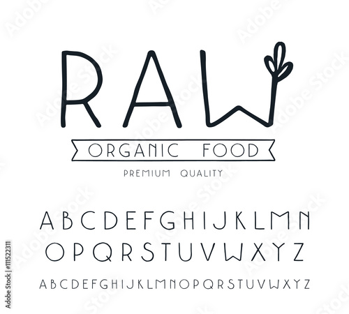 Sanserif font with hand-drawn soft shape