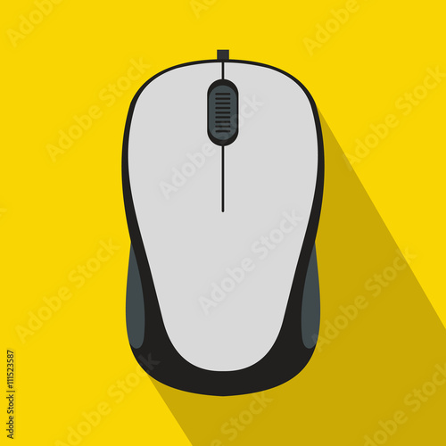 Computer mouse icon in flat style