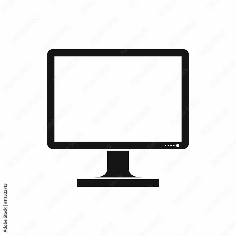 Blank computer monitor icon, simple style Blank computer monitor icon, simple style