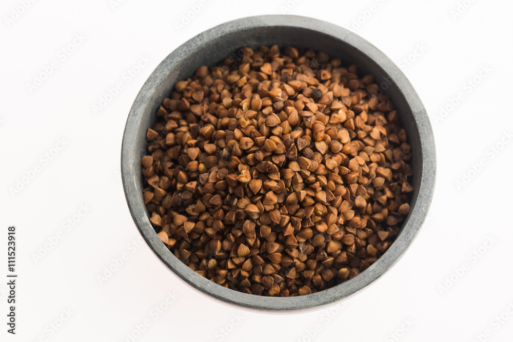 Buckwheat on a white background Buckwheat on a white background