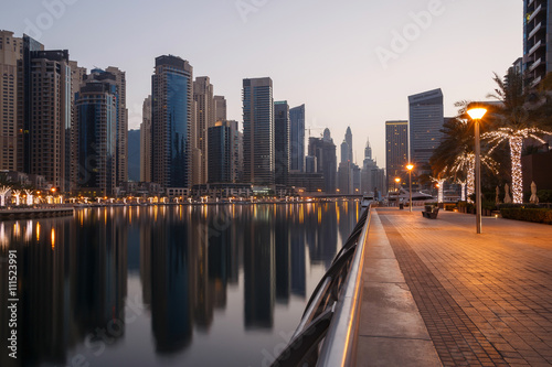 view on district Marina in Dubai at morning © romantiche
