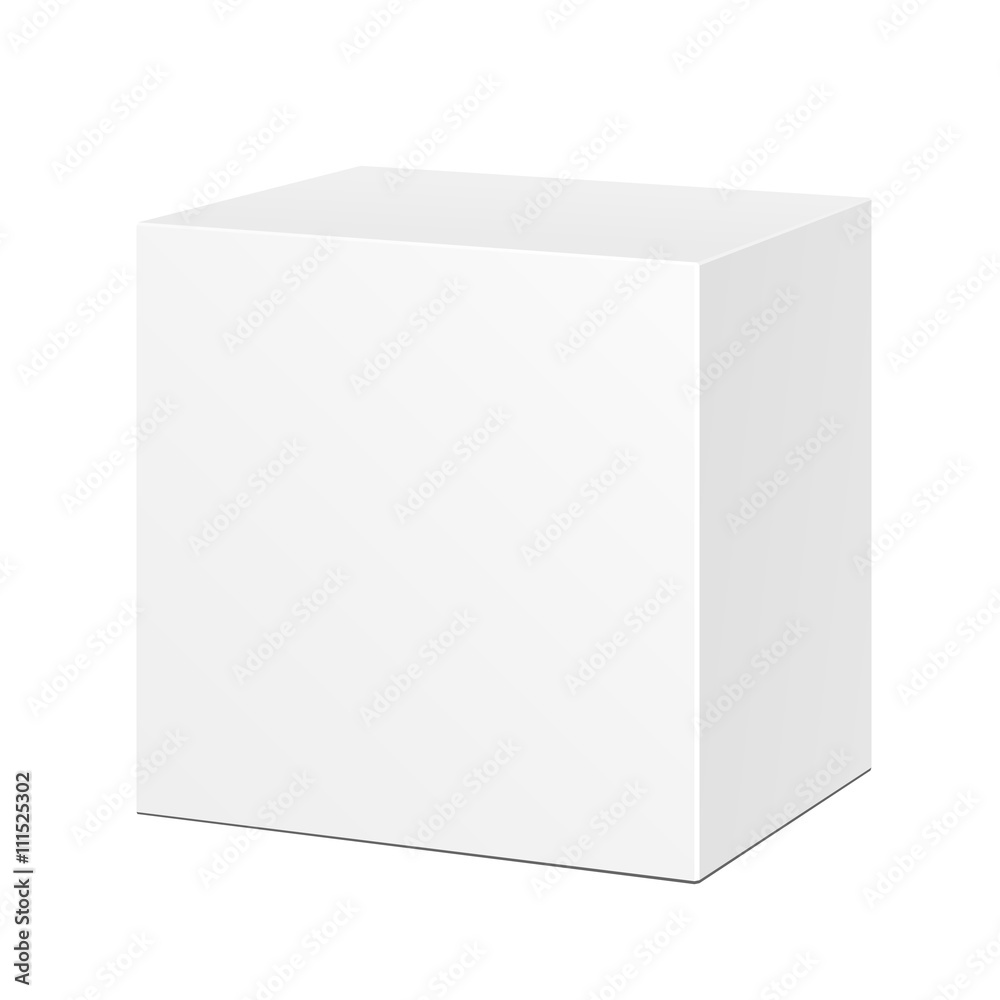 White Product Cardboard Package Box. Illustration Isolated On White Background. Mock Up Template Ready For Your Design. Vector EPS10 White Product Cardboard Package Box. Illustration Isolated On White Background. Mock Up Template Ready For Your Design. Vector EPS10