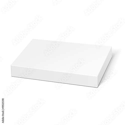 White Product Cardboard Package Box. Illustration Isolated On White Background. Mock Up Template Ready For Your Design. Vector EPS10 © Pack