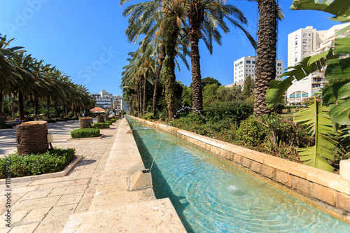 Fountain in the park. Garden city of Rishon Lezion. Israel